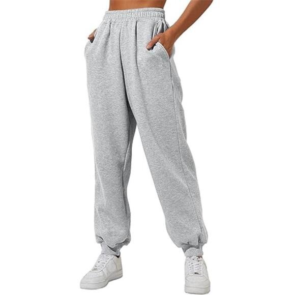 Women's High-Waisted Baggy Jogger Sweatpants Fall Lounge Trousers - Picture 5 of 7